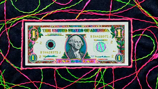 hand colored money art by west roberts