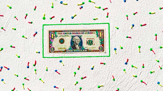 hand colored money art by west roberts