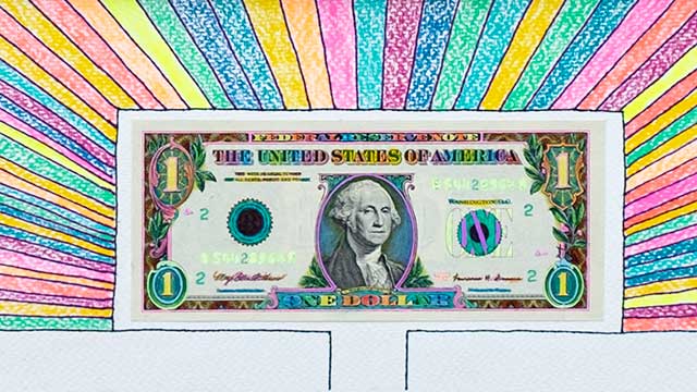 hand colored money art by west roberts