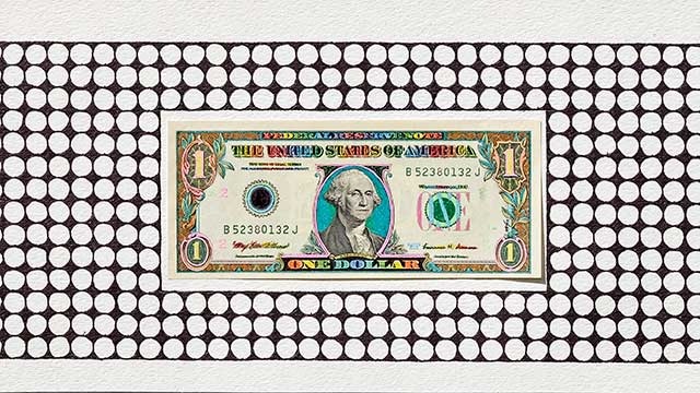 hand colored money art by west roberts