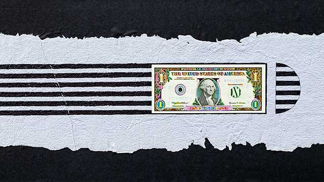 hand colored money art by west roberts