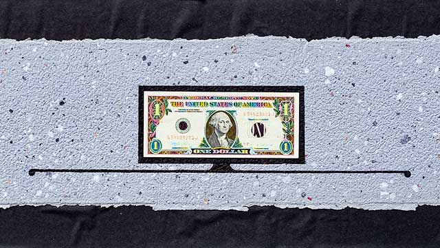 hand colored money art by west roberts