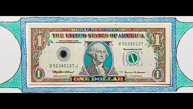 hand colored money art by west roberts