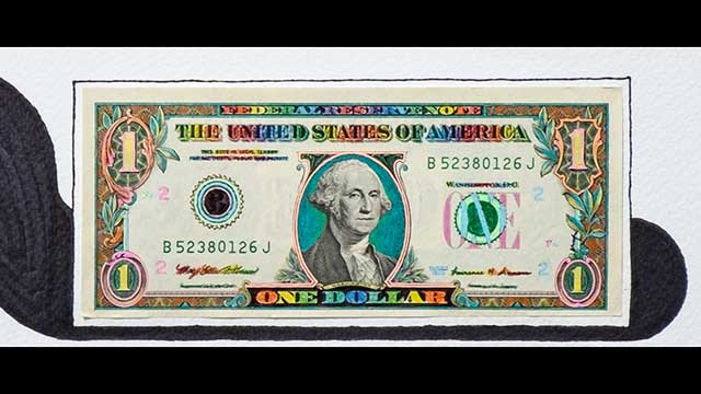 hand colored money art by west roberts