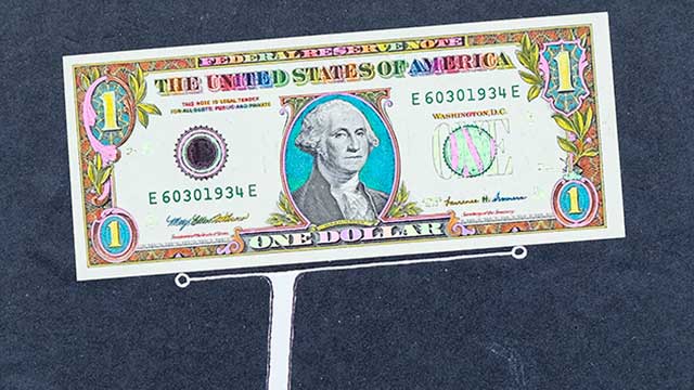 hand colored money art by west roberts