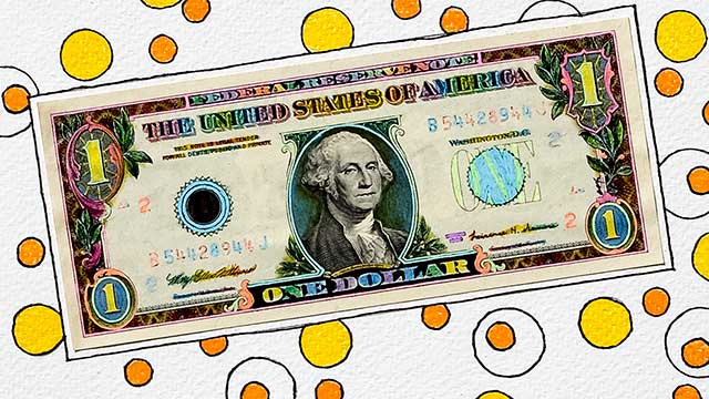 hand colored money art by west roberts