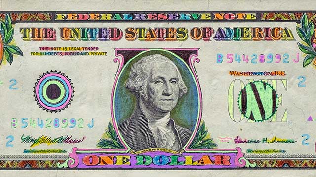 hand colored money art by west roberts