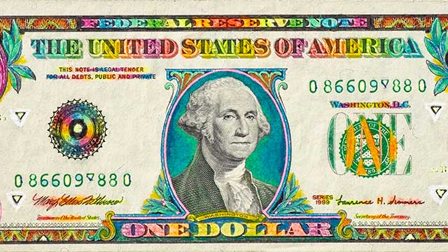 hand colored money art by west roberts